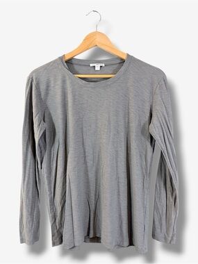Standard James Perse Gray Long Sleeve Crewneck Top Size 1 Cotton Modal
